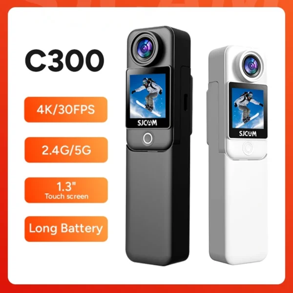 SJCAM C300 Pocket Action Camera 4K FHD With Long Battery Life Video 30M Waterproof 5G WiFi Camera Sport Action Cam