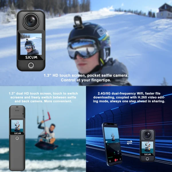 SJCAM C300 Pocket Action Camera 4K FHD With Long Battery Life Video 30M Waterproof 5G WiFi Camera Sport Action Cam - Image 2