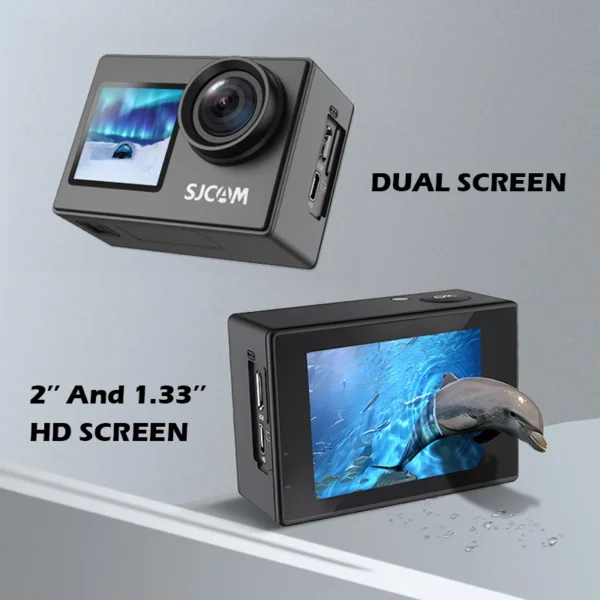 SJCAM SJ4000 Dual Screen 4K Action Camera 30M Waterproof Anti-Shake HD Sports Video Action Cameras Motorcycle Bicycle Helmet - Image 2