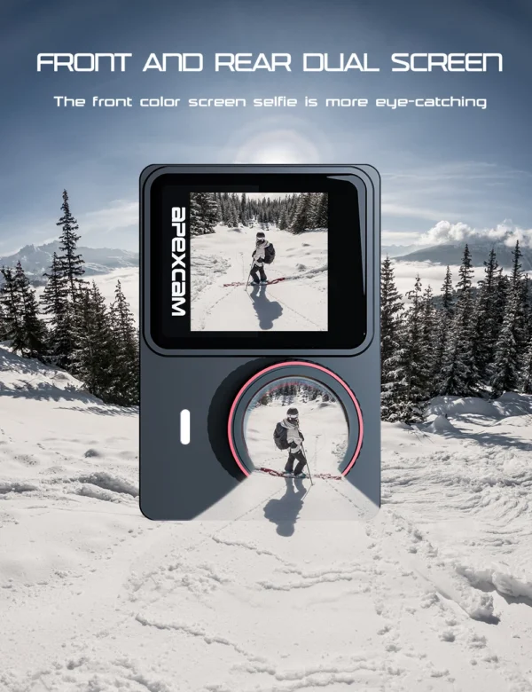 Apexcam Action Camera 4K/60FPS with 64GB SD Card,131FT Waterproof Underwater Camera 48MP Sports Camera WiFi Touch Screen Helmet - Image 3