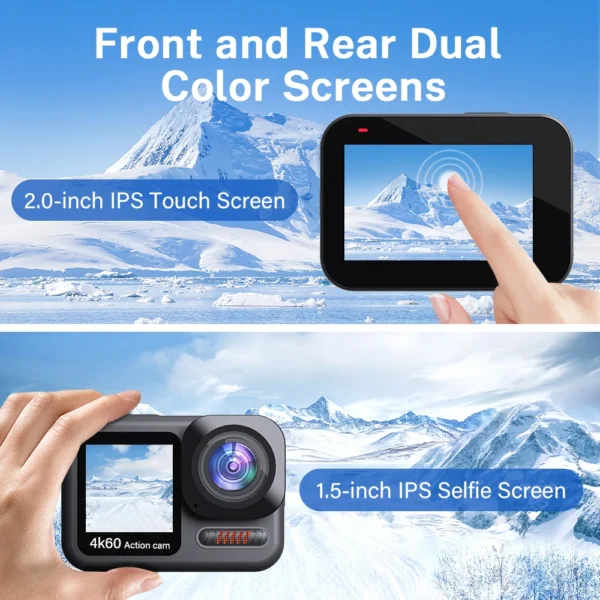 Deelife Action Cam 4K Stabilized Sports Camera WiFi Anti-shake 2inch Touch Screen Waterproof Action Camera with Remote Control - Image 4