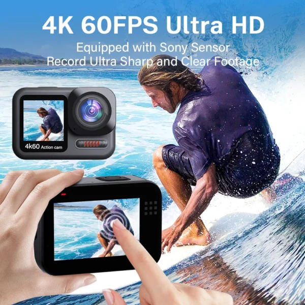 Deelife Action Cam 4K Stabilized Sports Camera WiFi Anti-shake 2inch Touch Screen Waterproof Action Camera with Remote Control - Image 2